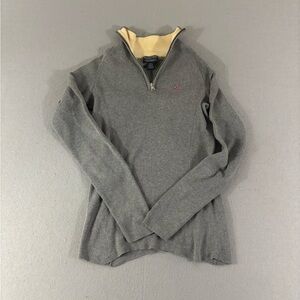 Polo Jeans Co Ralph Lauren 1/4 Zip Sweater Men’s M Gray Cotton RL Flag